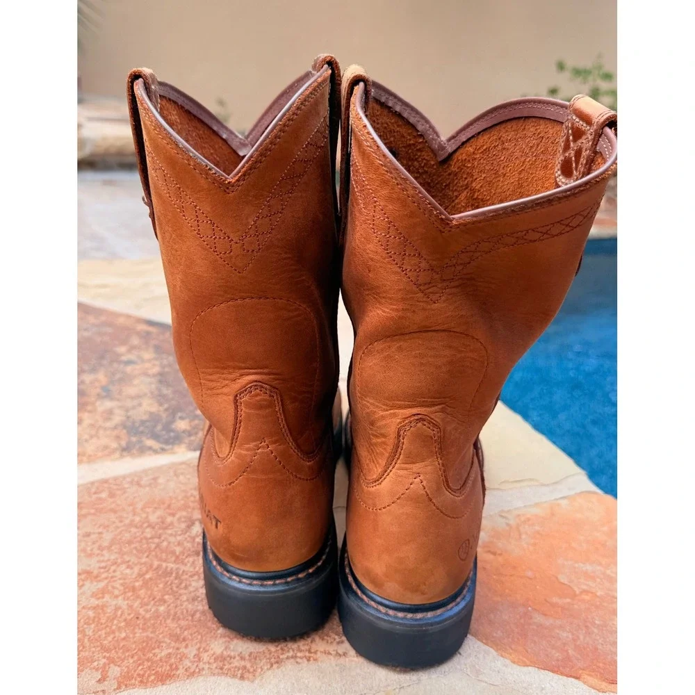 Ariat Work Pull On Western Boots ASTM EH Slip Resistant Oil Resistant Men's 10D